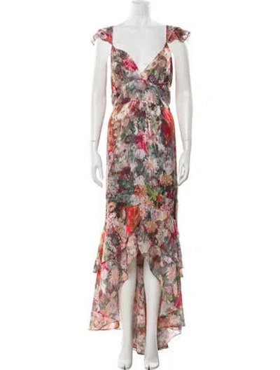 Pre-owned Hutch Satin Long Dress In Neutrals