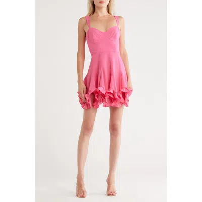 Hutch Scallop Hem Fit And Flare Dress In Pink