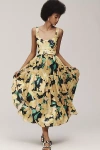 HUTCH SCOOP-NECK BELTED MIDI DRESS