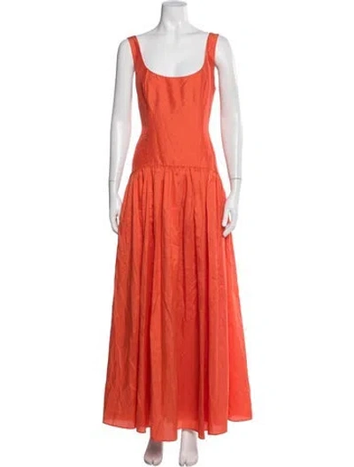 Pre-owned Hutch Scoop Neck Long Dress In Orange