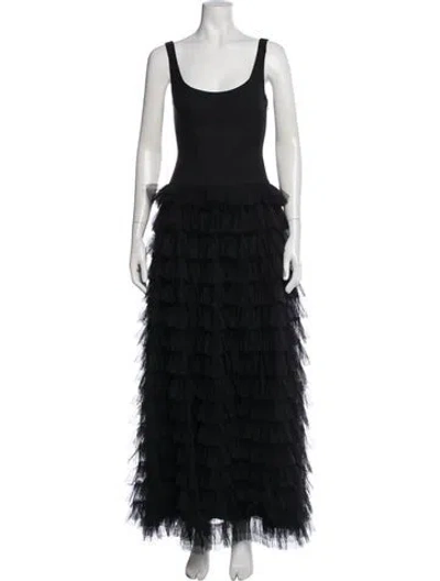 Pre-owned Hutch Scoop Neck Long Dress W/ Tags In Black