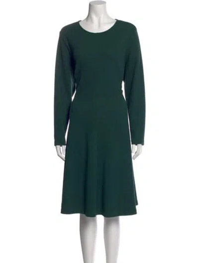 Pre-owned Hutch Scoop Neck Midi Length Dress In Green
