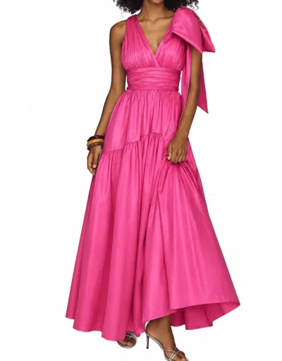Hutch Selba Bow Evening Gown In Fuchsia In Pink