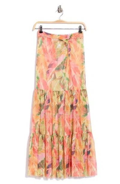 Hutch Sheer Cover-up Maxi Skirt In Blotted Tropical Multi