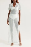 HUTCH HUTCH SHEER MESH COVER-UP SHIRTDRESS