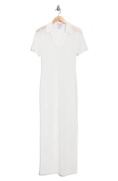 Hutch Sheer Mesh Cover-up Shirtdress In White