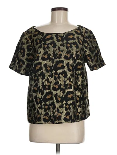 Pre-owned Hutch Short Sleeve Blouse In Brown