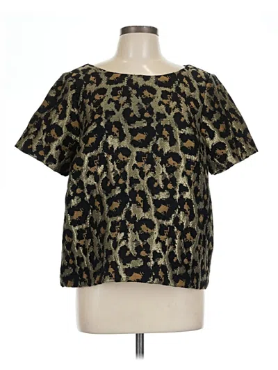 Pre-owned Hutch Short Sleeve Blouse In Gold