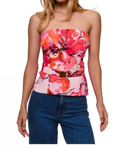 Hutch Sibby Top In Pink Charcoal Floral In Multi