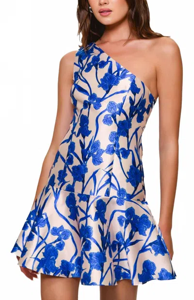 Hutch Silas Cocktail Dress In Cobalt Vining Orchids