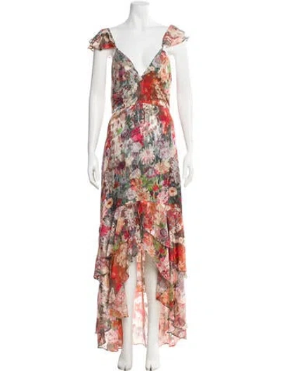 Pre-owned Hutch Silk Long Dress In Neutrals