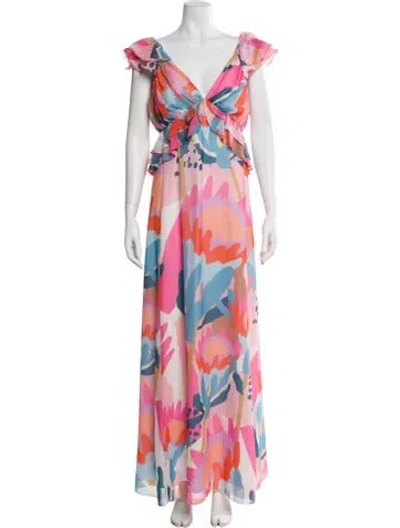 Pre-owned Hutch Silk Long Dress In Pink