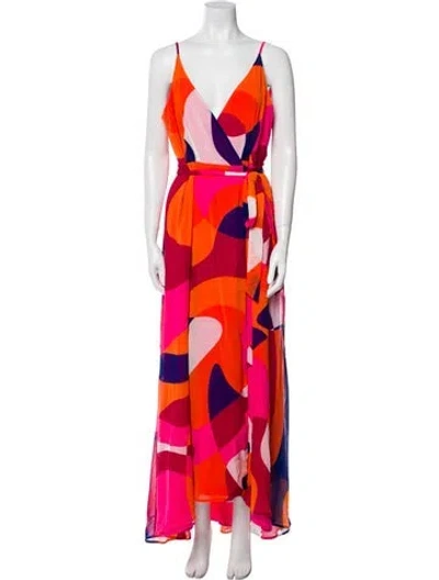 Pre-owned Hutch Silk Long Dress W/ Tags In Orange