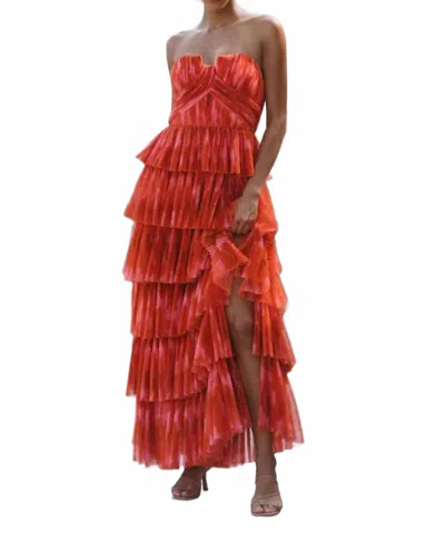 Hutch Simi Gown In Orange Romantic Floral In Multi