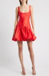 Hutch Sleeveless Satin Drop-waist Bubble Mini Dress