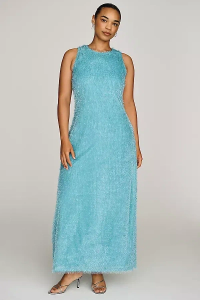 Hutch Sleeveless Fringe Maxi Dress In Blue