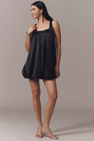 Hutch Sleeveless Pleated Bubble-hem Mini Dress In Black