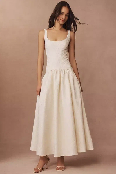 Hutch Sleeveless Scoop-neck Drop-waist Jacquard Maxi Dress