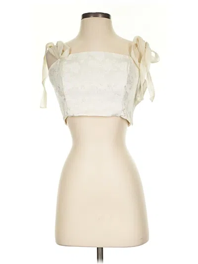 Pre-owned Hutch Sleeveless Top Ivory Strapless Neckline Tops
