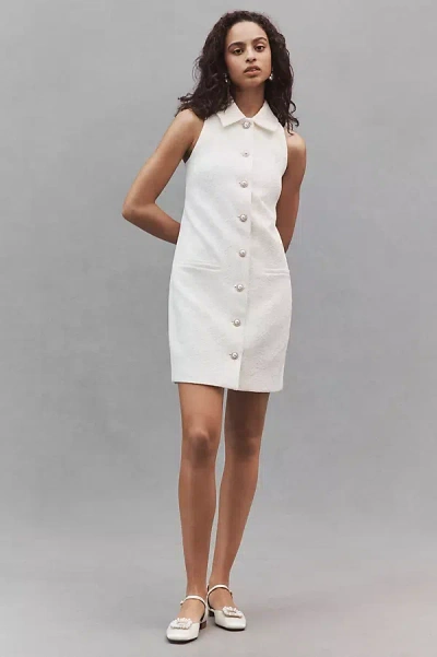 Hutch Sofia Mod Sleeveless Blazer Mini Dress In White