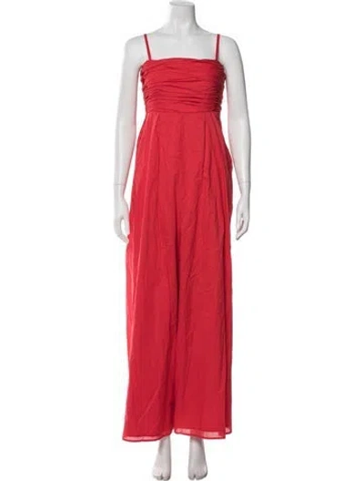 Pre-owned Hutch Square Neckline Jumpsuit In Red