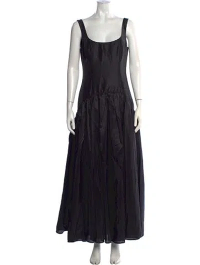 Pre-owned Hutch Square Neckline Long Dress In Black