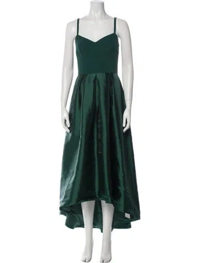 Pre-owned Hutch Square Neckline Long Dress In Green