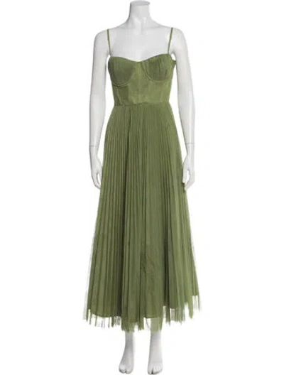 Pre-owned Hutch Square Neckline Long Dress In Green