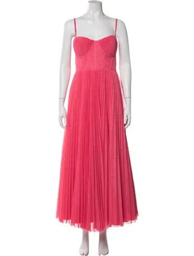 Pre-owned Hutch Square Neckline Long Dress In Pink