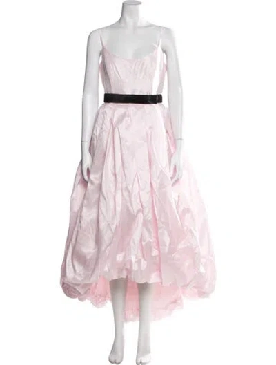 Pre-owned Hutch Square Neckline Long Dress In Pink