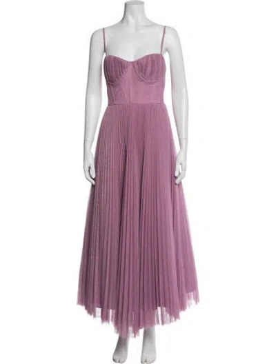 Pre-owned Hutch Square Neckline Midi Length Dress In Purple