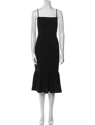 Pre-owned Hutch Square Neckline Midi Length Dress W/ Tags In Black