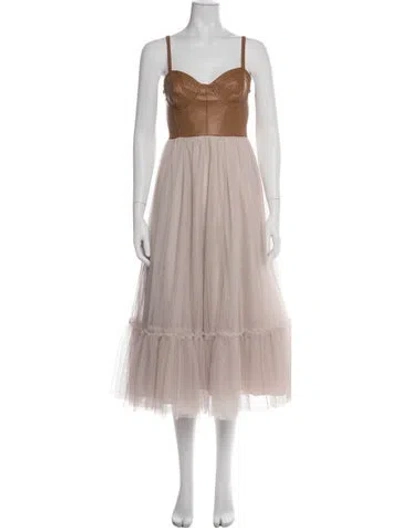 Pre-owned Hutch Square Neckline Midi Length Dress W/ Tags In Neutral