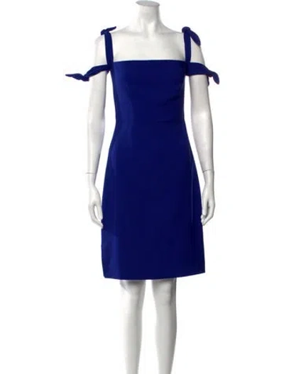 Pre-owned Hutch Square Neckline Mini Dress In Blue