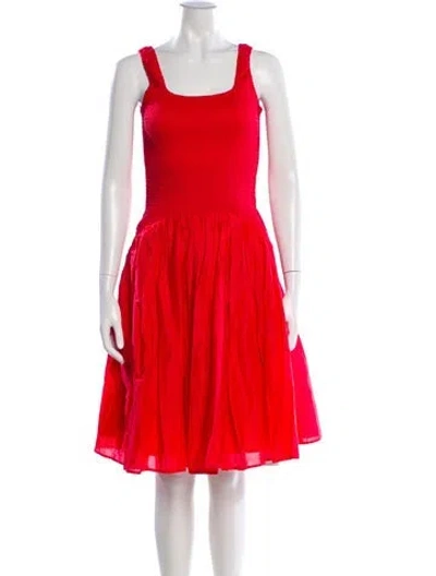 Pre-owned Hutch Square Neckline Mini Dress In Red