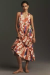 Hutch Stace Sleeveless Wrap Midi Dress In Multicolor