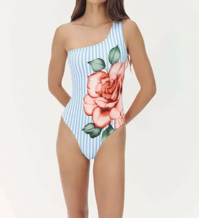 Hutch Stella One-piece Swimsuit In Coral Striped Rose In Multi