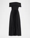 Hutch Plus Size Stockton Off The Shoulder Pleated Dress In Black