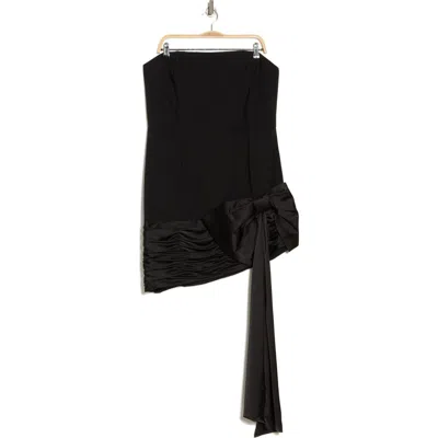 Hutch Strapless Bow Minidress In Black/black