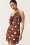 Hutch Strapless Bow Slim Mini Dress In Brown