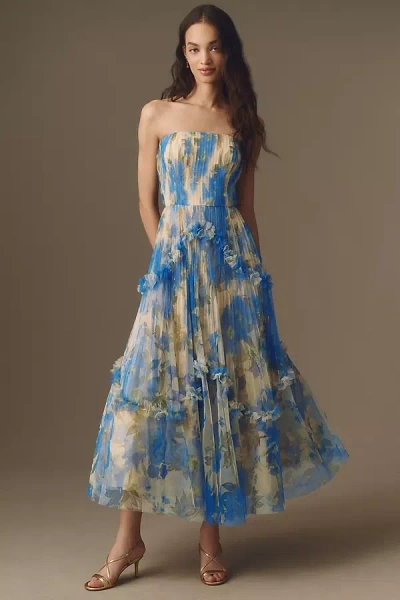 Hutch Strapless Bustier Maxi Dress In Multi