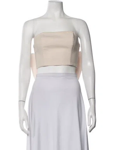 Pre-owned Hutch Strapless Crop Top In Neutrals