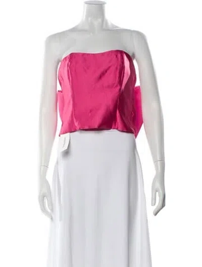 Pre-owned Hutch Strapless Crop Top In Pink