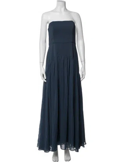 Pre-owned Hutch Strapless Long Dress In Blue