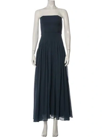 Pre-owned Hutch Strapless Long Dress In Blue
