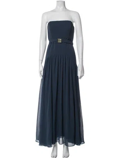 Pre-owned Hutch Strapless Long Dress In Blue