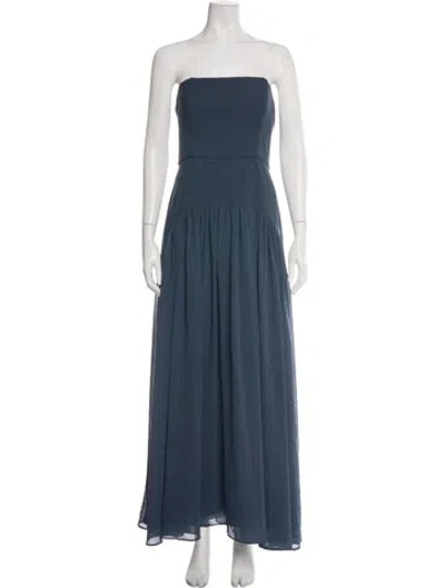 Pre-owned Hutch Strapless Long Dress In Blue
