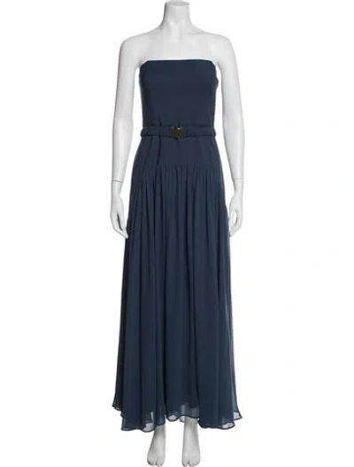 Pre-owned Hutch Strapless Long Dress In Blue