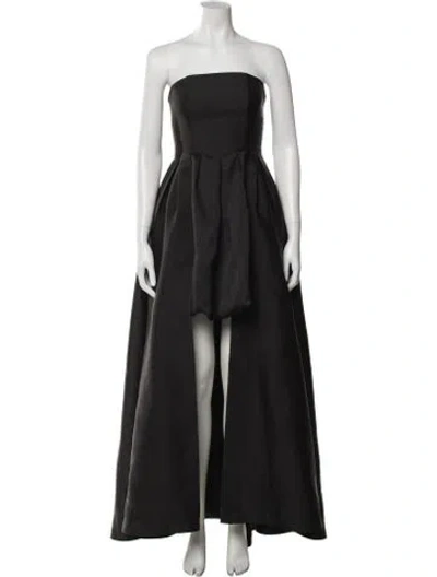 Pre-owned Hutch Strapless Long Dress In Gray