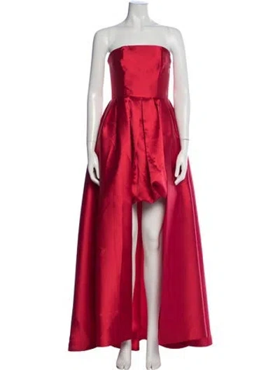 Pre-owned Hutch Strapless Long Dress In Red